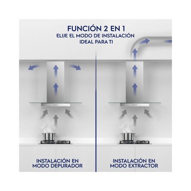 CAMPANA DE PARED 60CM EFFICIENT ACERO INOXIDABLE CE6VX ELECTROLUX - 2