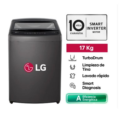 LAVADORA 17 KG CARGA SUPERIOR WT17BVTB NEGRO CLARO - 1
