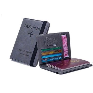 PORTA PASAPORTE COOL BAGS GRIS VINTAGE