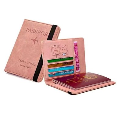 PORTA PASAPORTE VINTAGE ROSADO