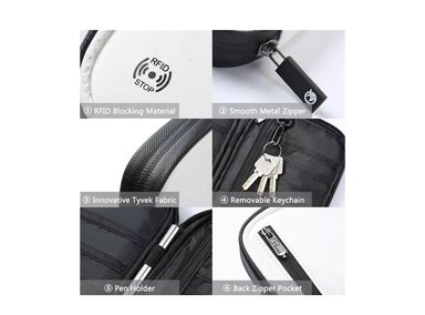 PORTA DOCUMENTOS DE VIAJE NEGRO CON RFID COOL BAGS - 4