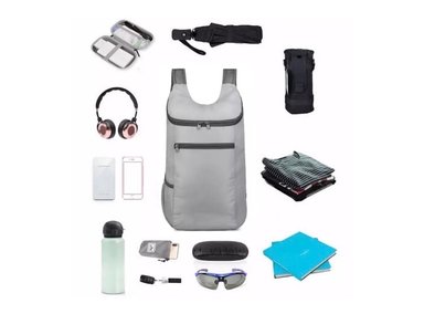 MOCHILA COOL BAGS CB-BOLSOS GRIS IMPERMEABLE PLEGABLE PORTATIL - 5