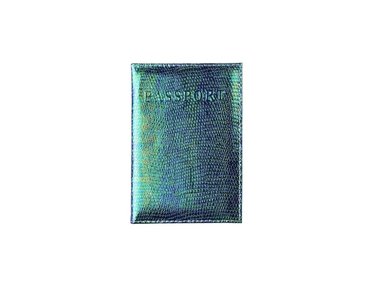 PORTA PASAPORTE COOL BAGS VERDE HOLOGRAFICO BRILLANTE