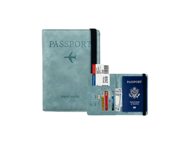 PORTA PASAPORTE VINTAGE AZUL