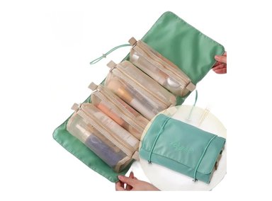 NECESER COOL BAGS CB-NECESERS VERDE MARRON MAQUILLAJE 4 EN 1