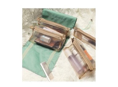 NECESER COOL BAGS CB-NECESERS VERDE MARRON MAQUILLAJE 4 EN 1 - 3