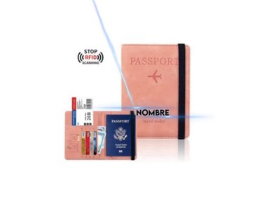 PORTAPASAPORTE COOL BAGS ROSADO VIAJE PERSONALIZADO NOMBRE