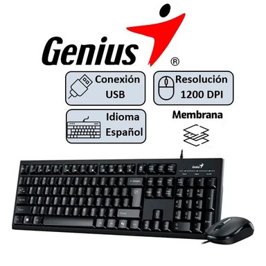 TECLADO GENIUS + MOUSE KM-100SE NEGRO - 1
