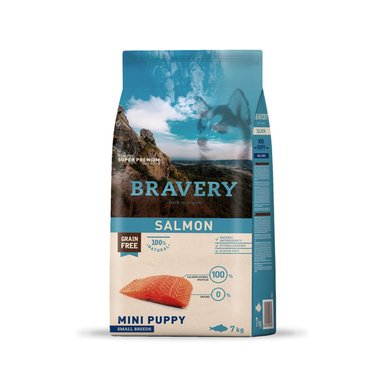 ALIMENTO PARA PERROS RAZA PEQUEÑA PUPPY BRAVERY SALMÓN 7KG
