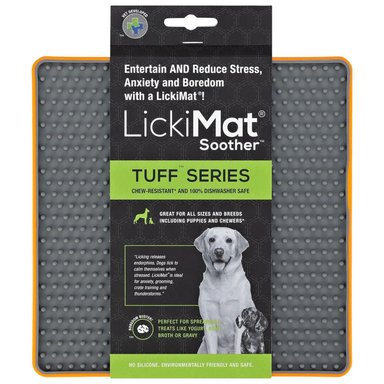 COMEDERO PERRO LICKIMAT TUFF SOOTHER ORANGE DOG LICKIMAT