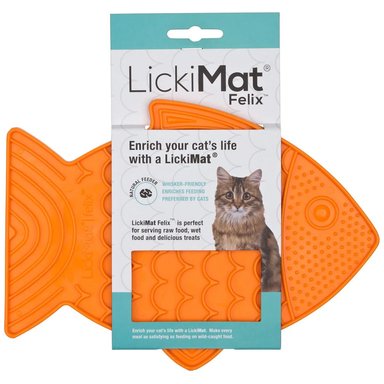 COMEDERO GATO LICKIMAT FELIX ORANGE CAT LICKIMAT