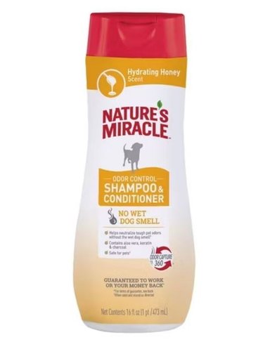 SHAMPOO Y ACONDICIONADOR PERRO NATURE'S MIRACLE DE MIEL 473 ML