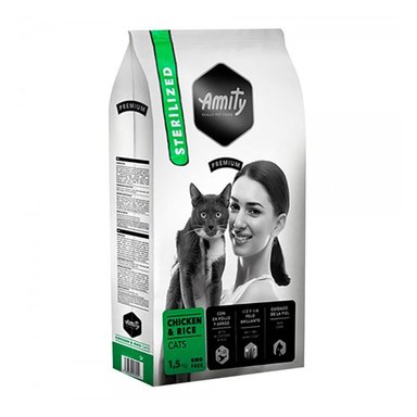 AMITY PREMIUM POLLO Y ARROZ PARA GATOS ESTERILIZADOS 1.5KG - 1