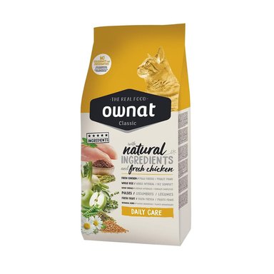 COMIDA SECA GATOS ADULTOS OWNAT SABOR POLLO SACO CLASSIC CUIDADO DIARIO 1.5KG - 1