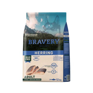 ALIMENTO BRAVERY HERRING ADULTO RAZAS MEDIANAS/GRANDES 12KG