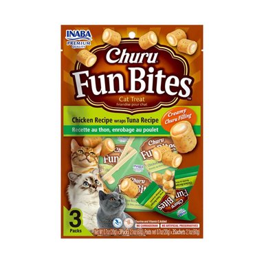 SNACK CHURU FUN BITES SABOR POLLO Y ATÚN PARA GATOS - 1