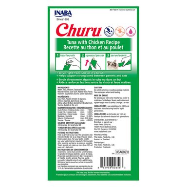 CHURU SNACK HÚMEDO DE ATÚN CON POLLO PARA GATOS X4 UND - 9