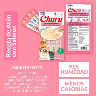 CHURU SNACK HÚMEDO DE ATÚN CON SALMÓN PARA GATOS X4 UND - 4