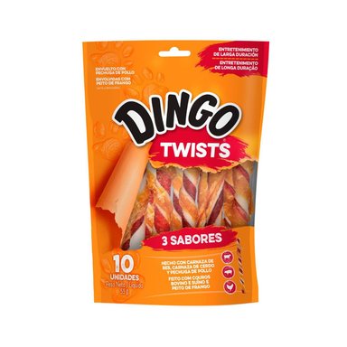 SNACK PERROS ADULTOS DINGO TRIPLE FLAVOR TWIST PACK X10 UND