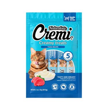 SNACKS GATOS NATURALISTIC CREMI SABOR ATÚN DISPLAY 60GR PACK X6 UND