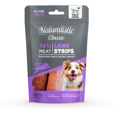 SNACK PARA PERROS NATURALISTIC CLASSIC LAMB STRIP 100GR