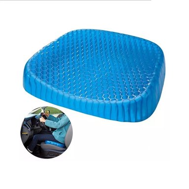 ASIENTO COJÍN KAST.PE 34CM NEGRO DE GEL FLEXIBLE CON FUNDA PARA MAYOR COMODIDAD