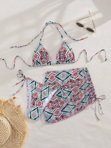 BIKINI FLAVIA DE 3 PIEZAS CON ESTAMPADO GEOMÉTRICO - TALLA M - 2
