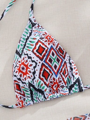 BIKINI FLAVIA DE 3 PIEZAS CON ESTAMPADO GEOMÉTRICO - TALLA M - 4