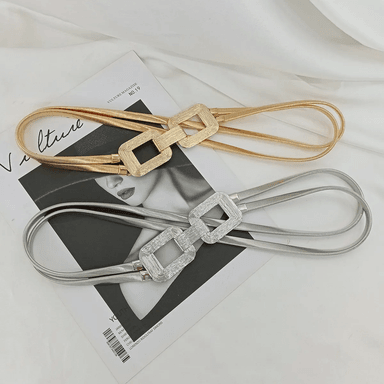 CINTURON CELILE PLATEADO CORREA ELASTICO