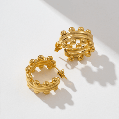 ARETES HOOP CON BOLITAS LUCILA