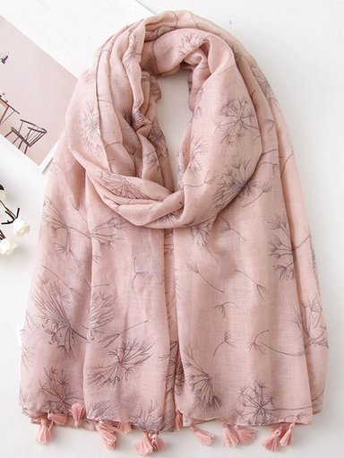 PASHMINA DANDELION LIGERA CON ESTAMPADO | ROSADO