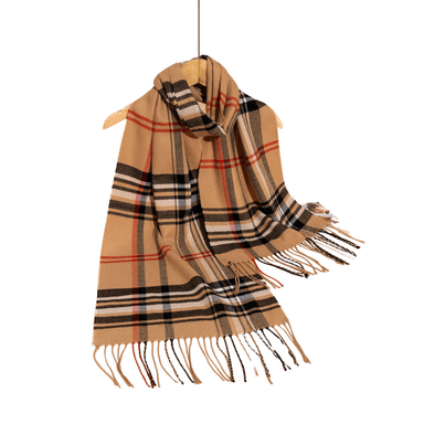 BUFANDA COZY A CUADROS | CHOCOLATE