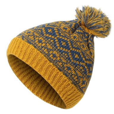 BEANIE BAWEI DE LANA CON POMPON | AMARILLO/TURQUESA
