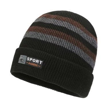 BEANIE ESQUI CON RAYAS UNISEX | MARRÓN