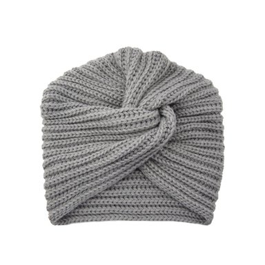 TURBANTE BEANIE TEJIDO DE LANA | GRIS