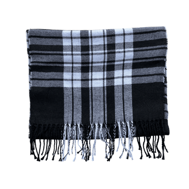 BUFANDA DE LÍNEAS KARSTEN PARA HOMBRE | NEGRO CON BLANCO