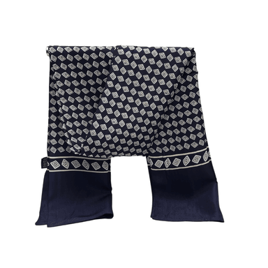 BUFANDA SUAVE ENZO AZUL DOBLE CAPA CON DISEÑO GEOMETRICO