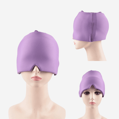 GORRO GEL PARA DOLOR DE CABEZA Y MIGRAÑA - FRIO/CALIENTE - LILA