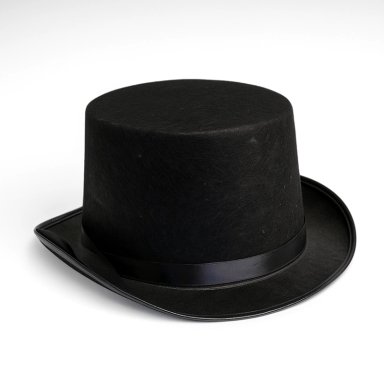 SOMBRERO DE COPA NEGRO DE LUJO PARA ADULTOS PETER