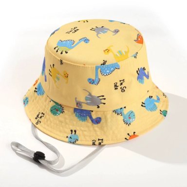 BUCKET HAT RAPTOR AMARILLO 50CM GORRO PARA NIÑOS DE 9 MESES A 2 AÑOS