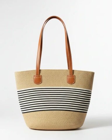 BOLSO DE PAJA ELIANE DE PLAYA - BEIGE