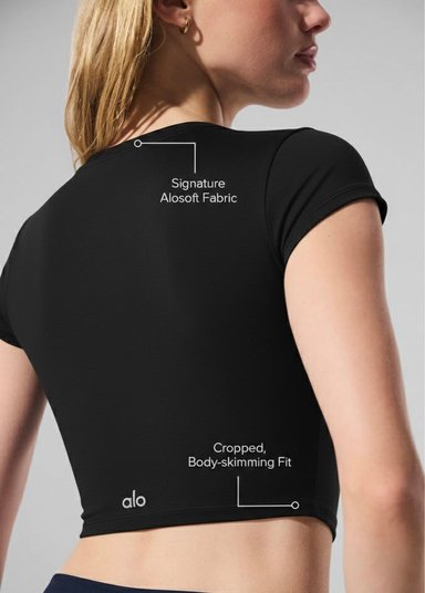 POLO ALO YOGA ALOSOFT FINESSE CROPPED TEE