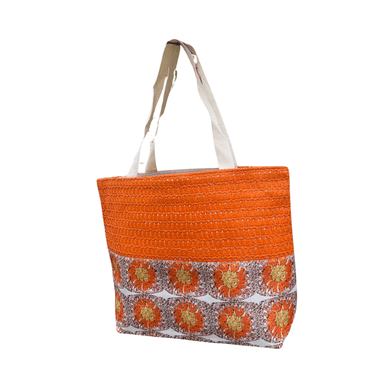 BOLSO DE PLAYA CARTERA FLOWER - MULTICOLOR