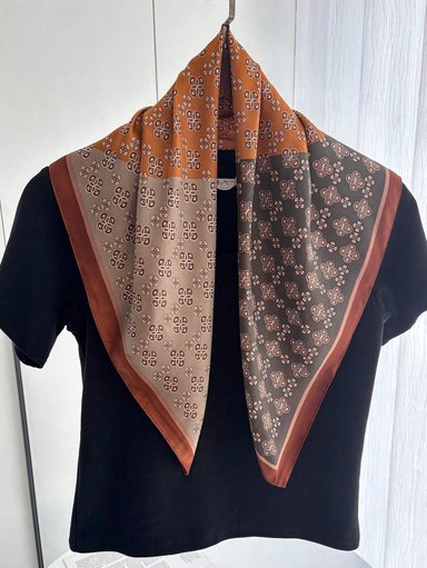 PAÑOLETA BANDANA PAÑUELO CARAMEL DE 70X70 CM - 2