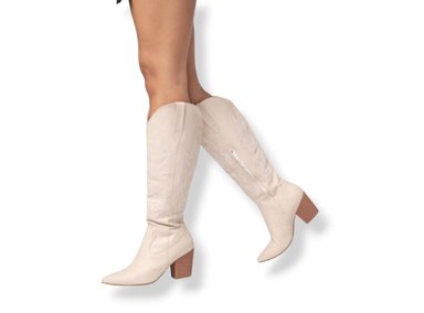 BOTAS MUJER LB LIBBY CALZADOS BEIGE TEXANA - 1