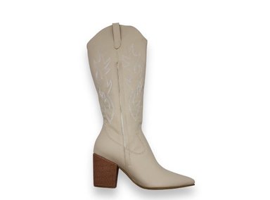 BOTAS MUJER LB LIBBY CALZADOS BEIGE TEXANA - 3
