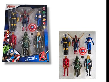 SET DE 6 FIGURAS ARTICULABLES - AVENGERS -  LOS VENGADORES