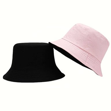 GORRO ALGODÓN BUCKET HAT REVERSIBLE ROSADO NEGRO