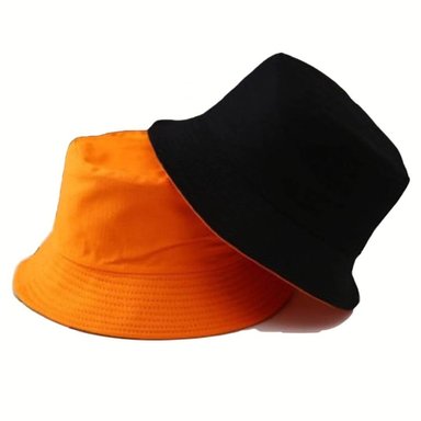 GORRO ALGODÓN BUCKET HAT REVERSIBLE NARANJA NEGRO   PESCADOR