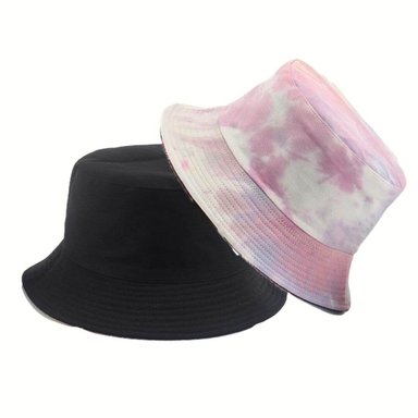 GORRO ALGODÓN BUCKET HAT REVERSIBLE ROSA TYE DYE NEGRO